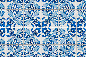 Portuguese tiles containing artistic, traditional, and old