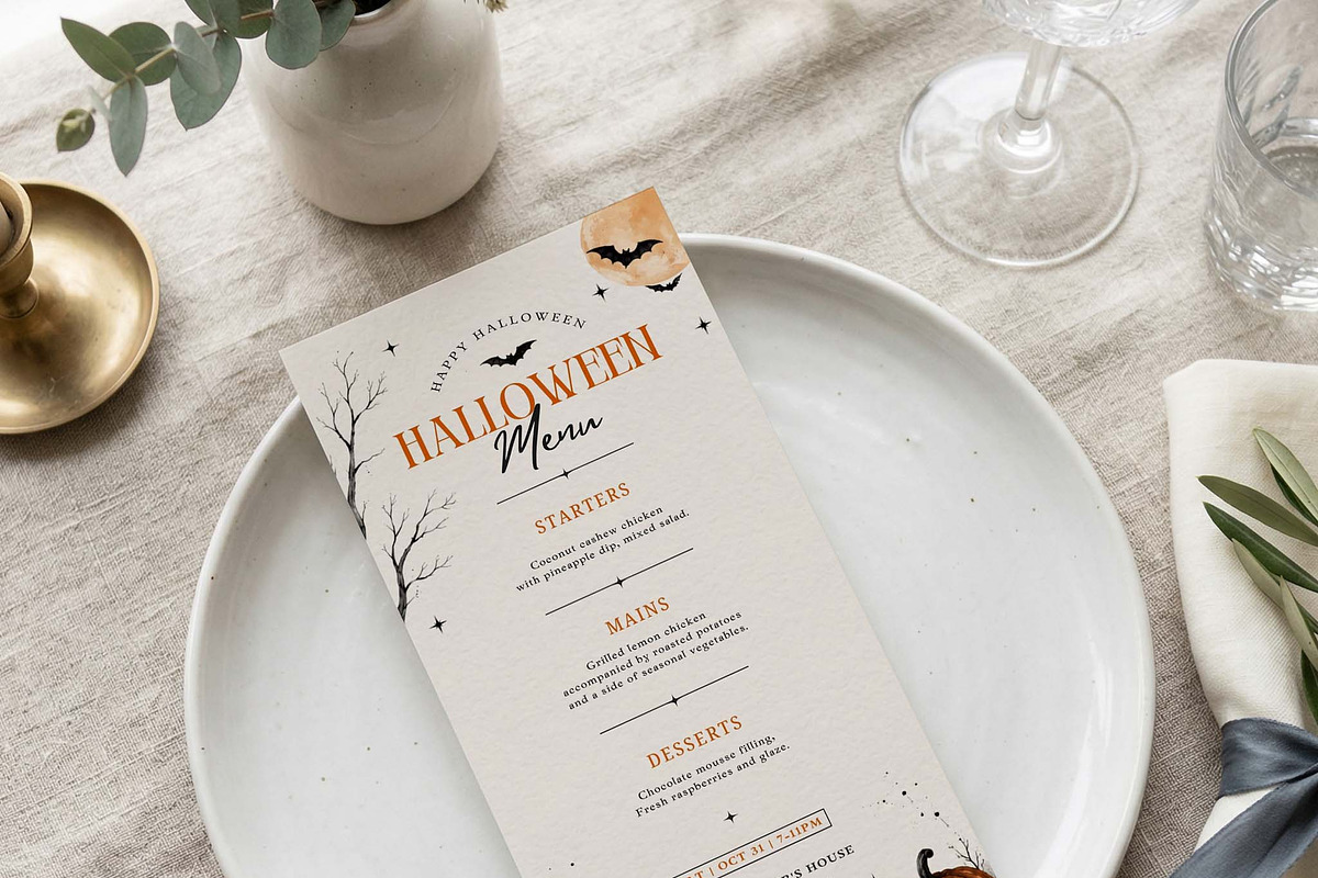Elegant Halloween Menu Template, an Invitation Template by Arslan (Photo 5 of 5)