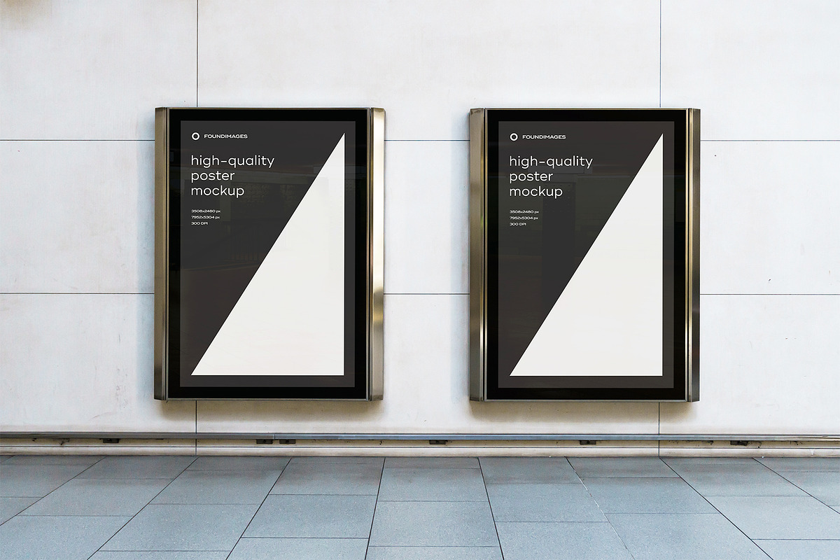 Subway Poster Mockup Bundle Metro, an Advertising Mockup by FoundImages (Photo 24 of 61)