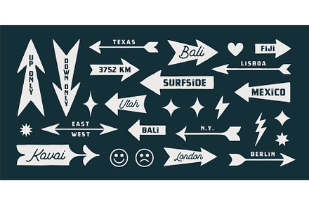Arrow set, vintage sign, a Work Illustration by Foxys Graphic