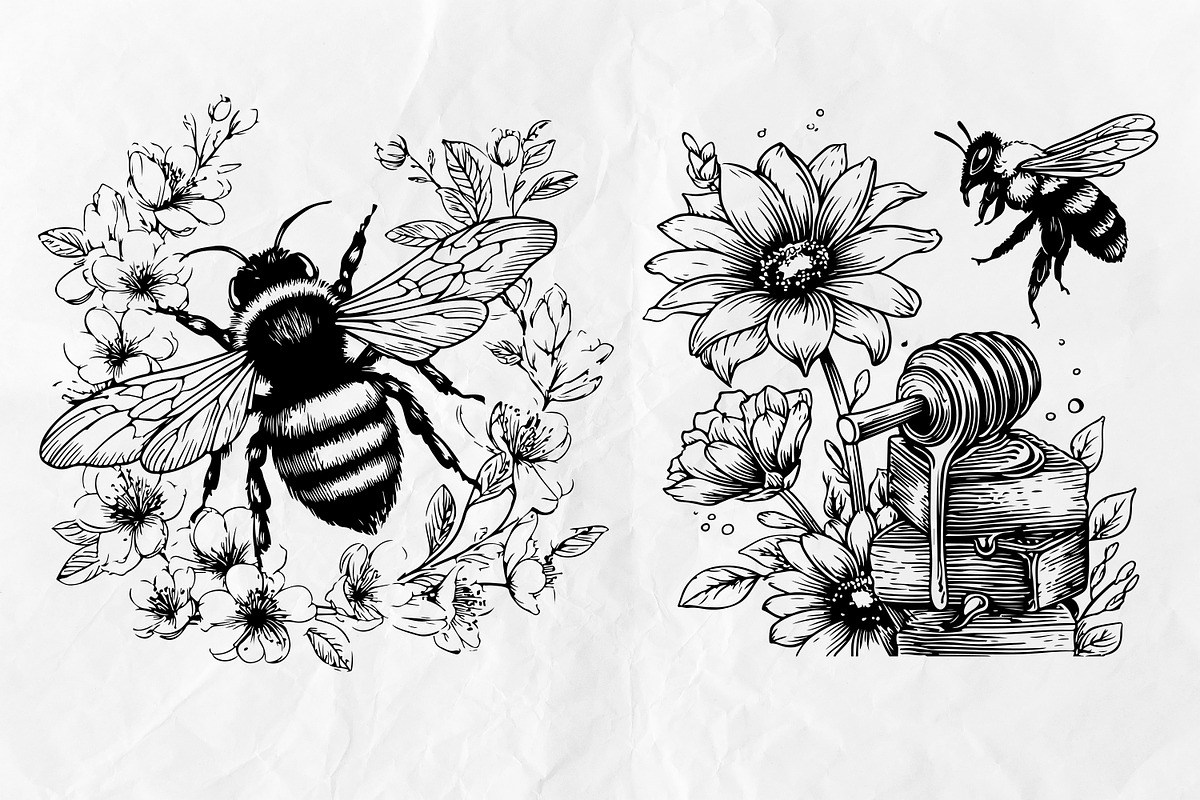 Honeycomb Bee SVG Bundle for Laser, an Object Graphic by Dervik Art Store (Photo 6 of 7)
