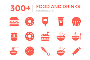 300 Food And Drinks Vector Icons