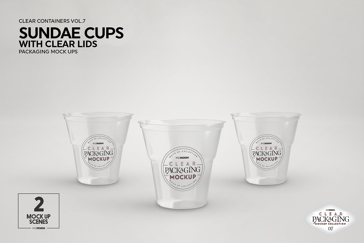 Clear Sundae Cups with Lids Mockup, a Cups & Container Mockup by INCDesign (Photo 11 of 14)