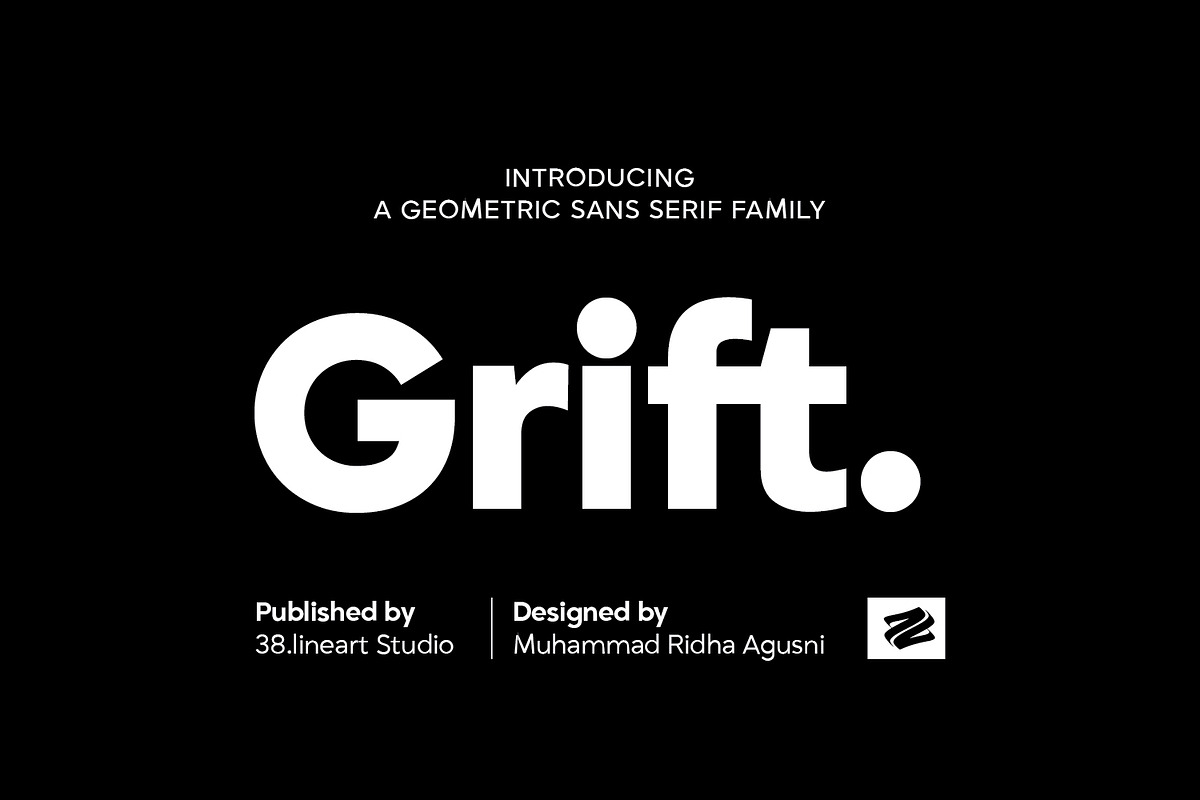 Grift - Geometric Typeface, a Sans Serif Font by Ridha-38.lineart (Photo 1 of 12)