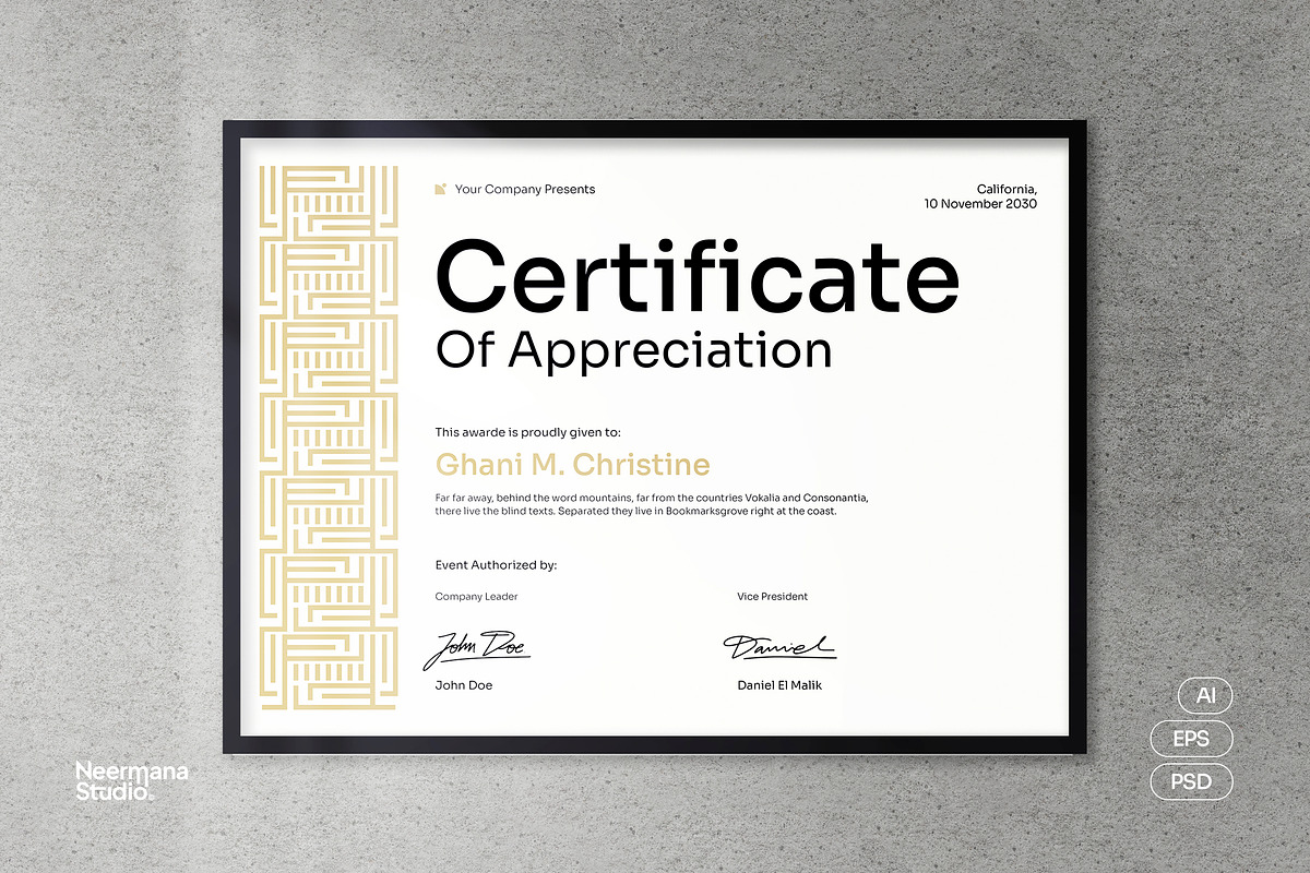 White Corporate Training Certificate, a Stationery Template by Neermana (Photo 1 of 4)