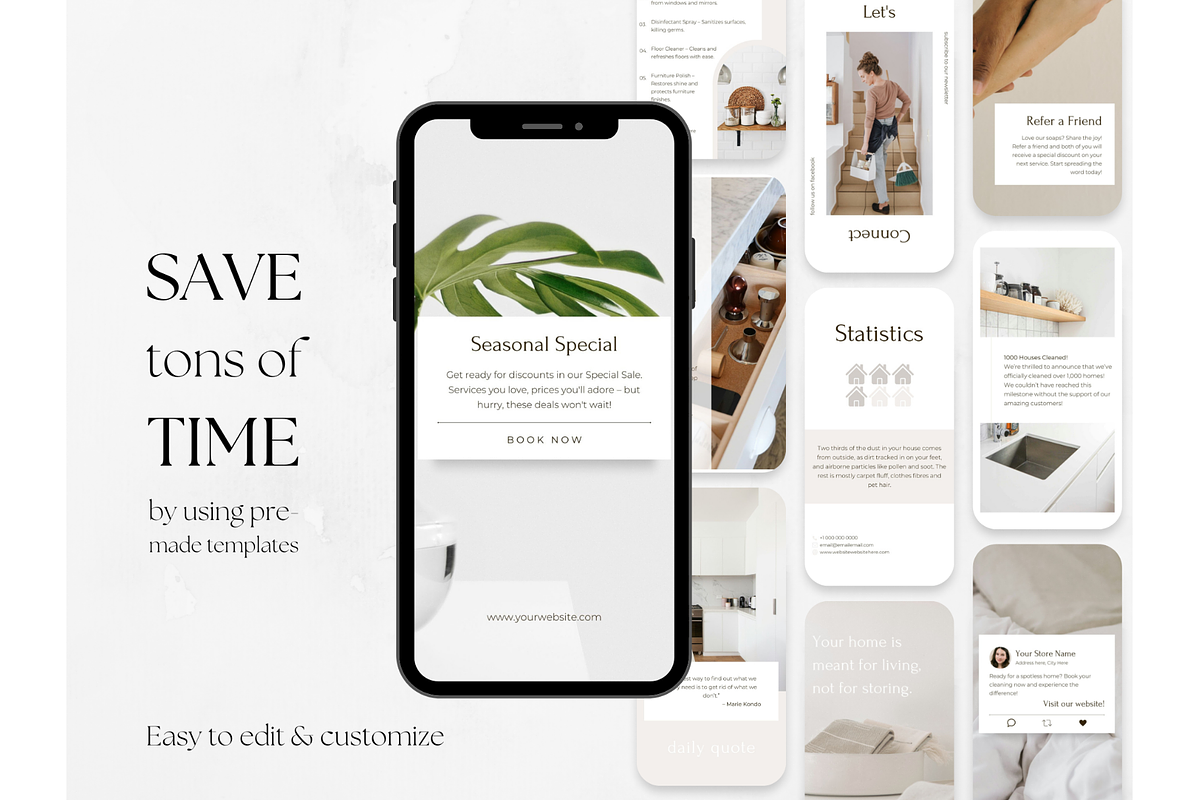 100 Cleaning Business Story Template, a Social Media Template by PatternLab. (Photo 3 of 9)