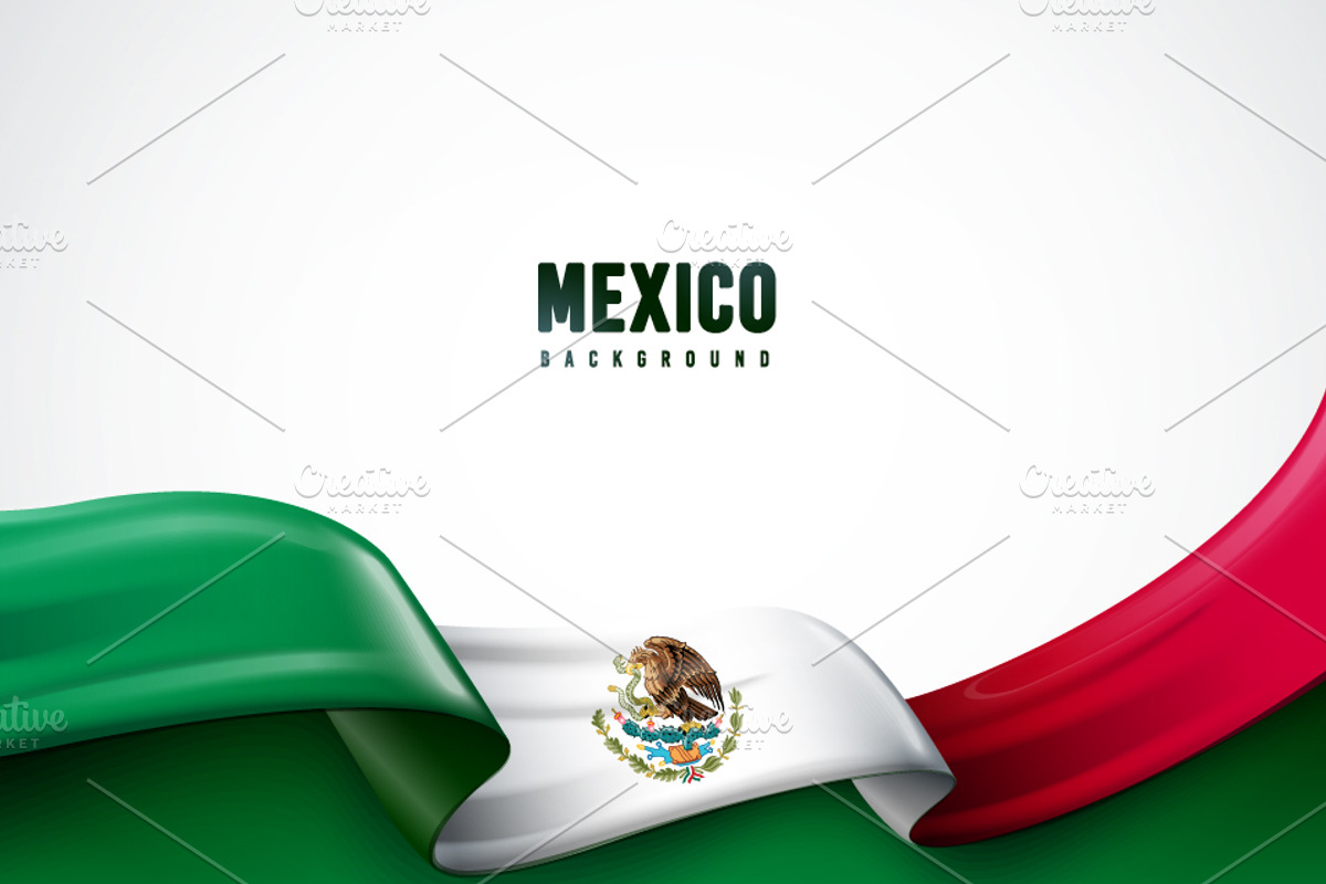 Waving Mexico Flag Background, a Background Graphic by Black White Mouse Design