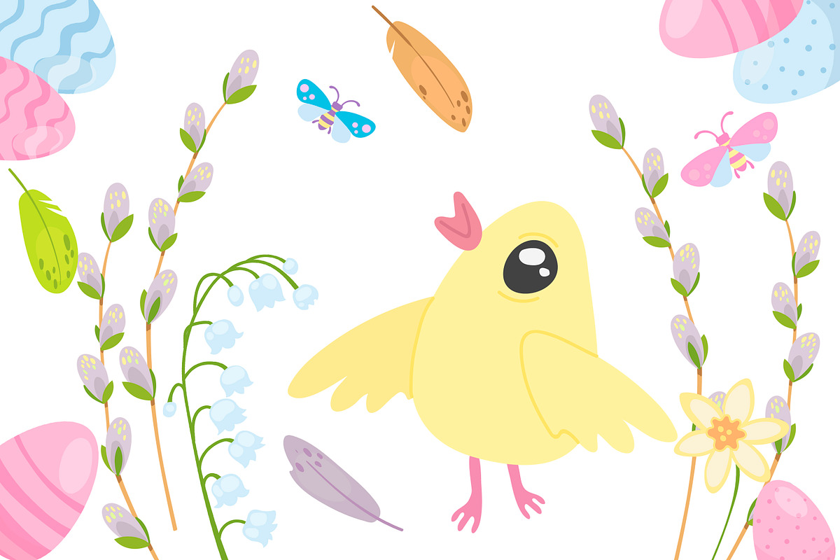 Happy Easter vector set, an Animal Illustration by EshaStudio (Photo 2 of 4)
