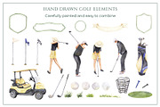 Golf Club Watercolor Collection, a Sport Illustration by WatercolorElena (Thumbnail 2 of 13)