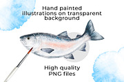Seafood Watercolor Clipart, a Food Illustration by Eves_Aquadreams (Thumbnail 2 of 12)