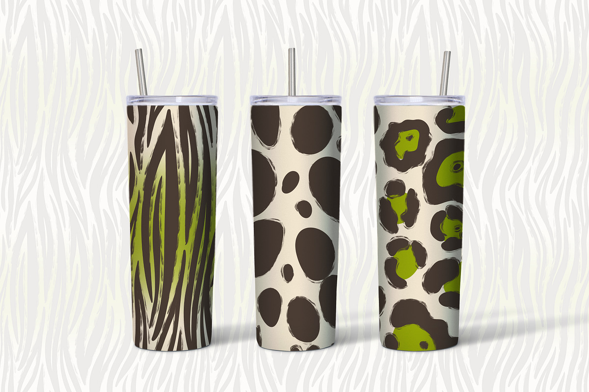 Wild Animal Prints Set Coffe & Lime, a Pattern Graphic by Oksana Dovhopol Art (Photo 11 of 19)