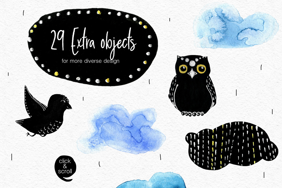 Amy in Wonderforest - hand drawn set, a Decorative Illustration by Satika (Photo 9 of 15)
