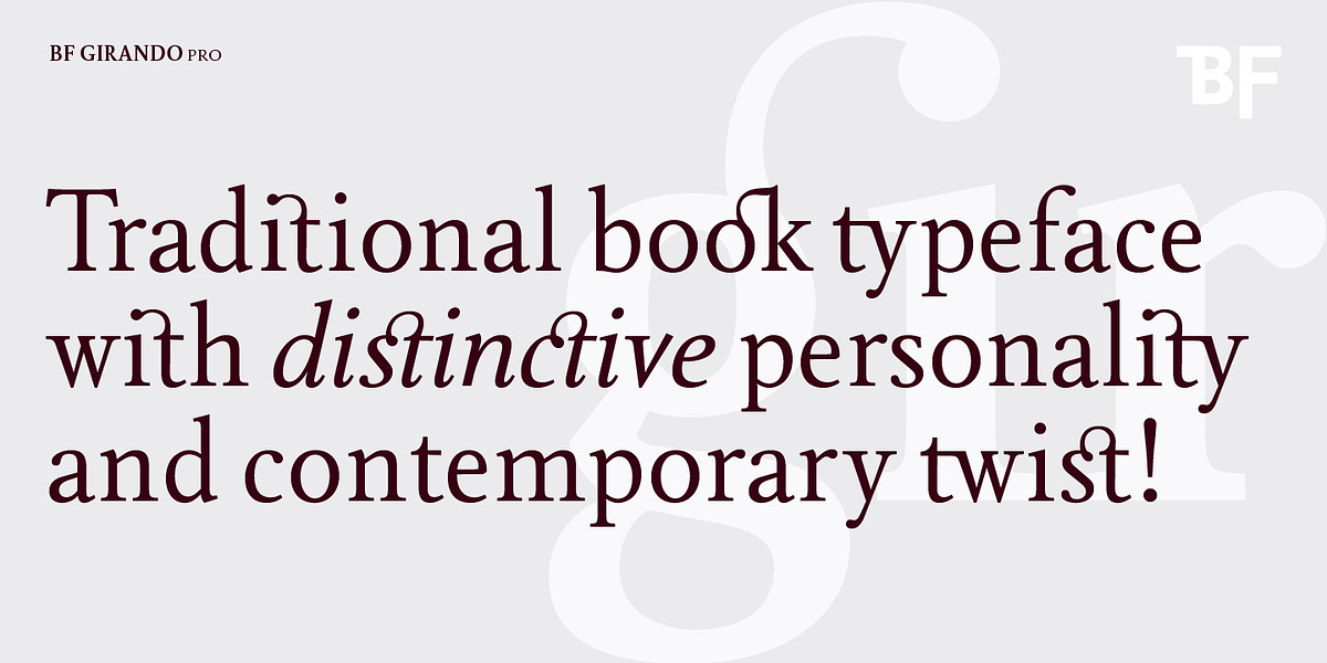 BF Girando Pro, a Serif Font by BrassFonts (Photo 2 of 6)