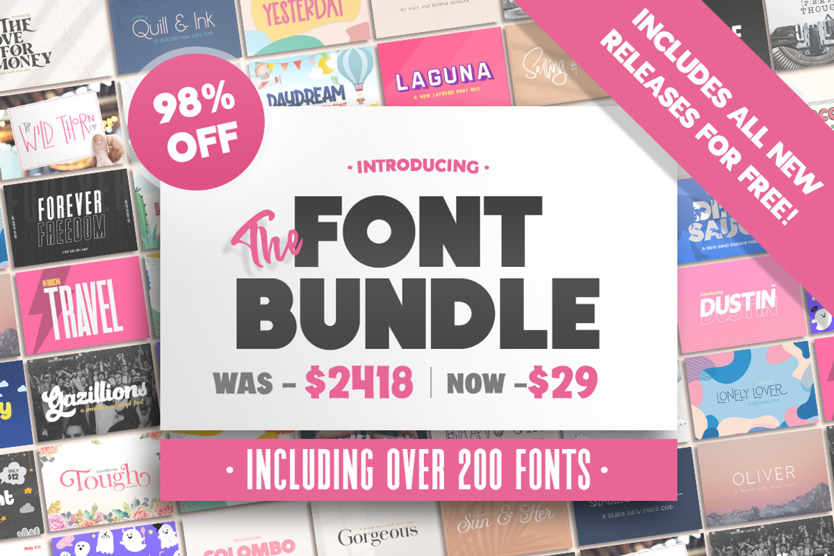 The HUGE Font Bundle (98% OFF) SALE