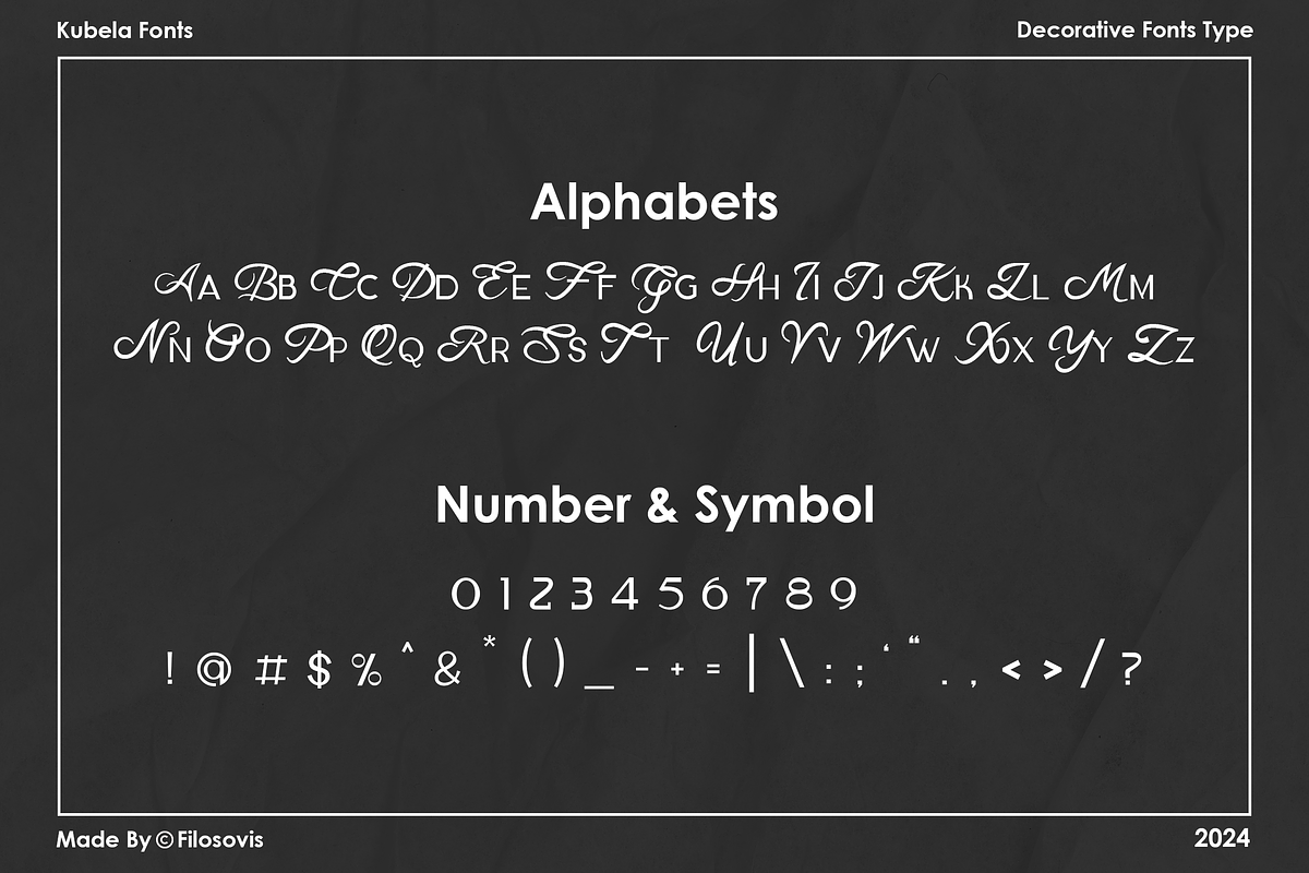 Kubela | Decorative Font Type, a Serif Font by filosovis (Photo 2 of 5)