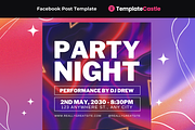 Vibrant Party Night Social Media, a Social Media Template by TemplateCastleStore (Thumbnail 1 of 9)
