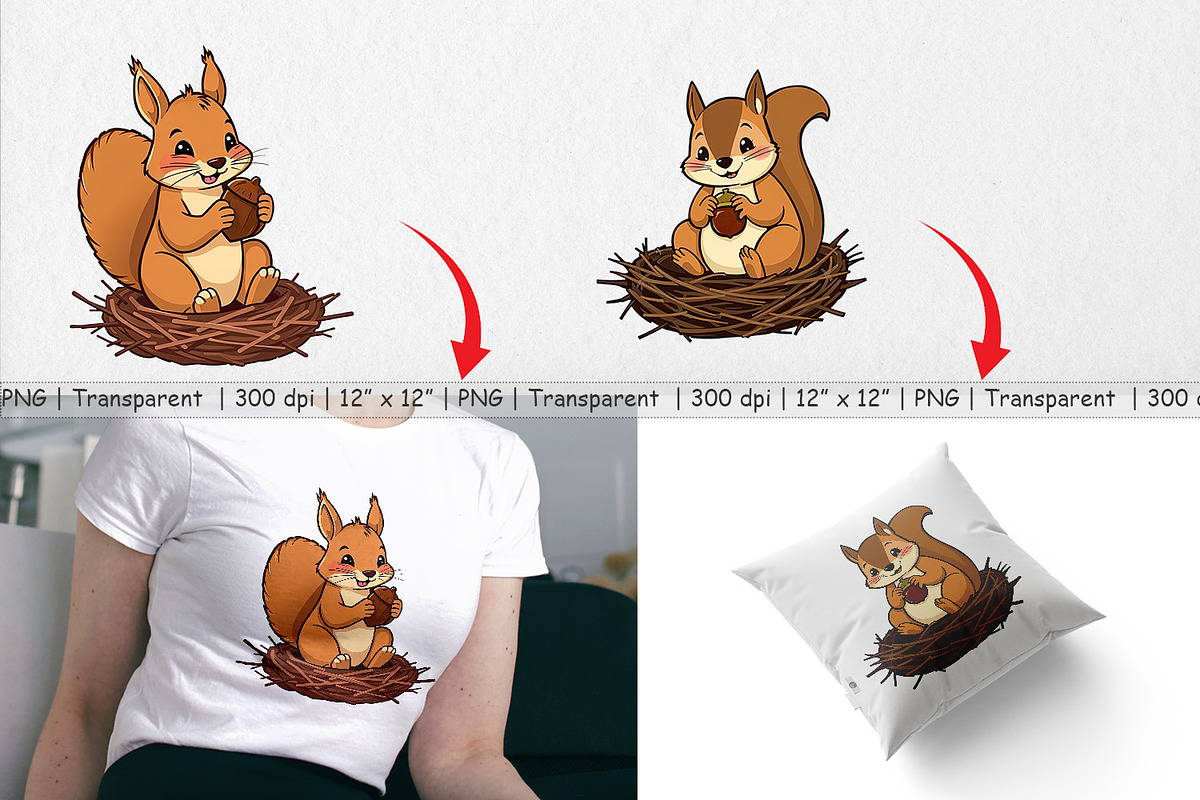 Acorn Squirrel Clipart, a Graphic by Artnoy (Photo 3 of 5)