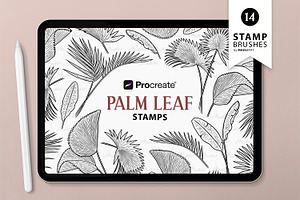 Palm Leaf Procreate Brush Stamps