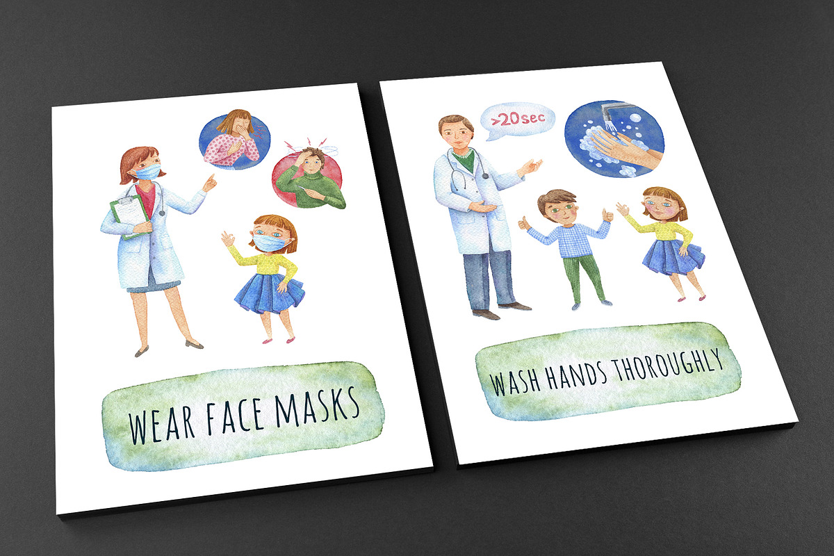 Medical watercolor clip art, a Healthcare Illustration by Kattarina Po (Photo 5 of 6)