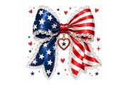 Patriotic Lace Bow PNG Design, a Seasonal Illustration by DreamArtGraphic (Thumbnail 1 of 5)