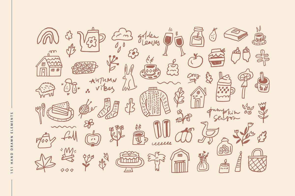 Autumn vibes | Hand drawn clipart, a Seasonal Illustration by Favete Art (Photo 2 of 10)