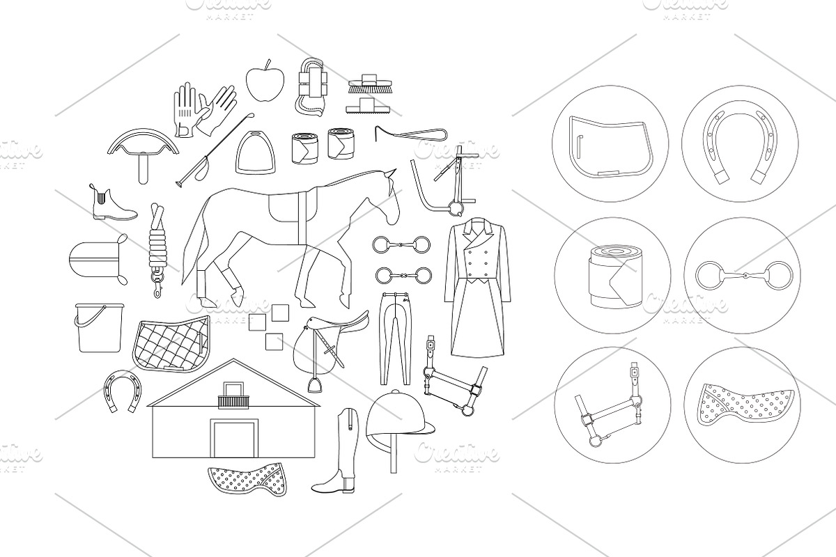 Equestrian icons, an Outline Icon by airdynamic (Photo 3 of 5)