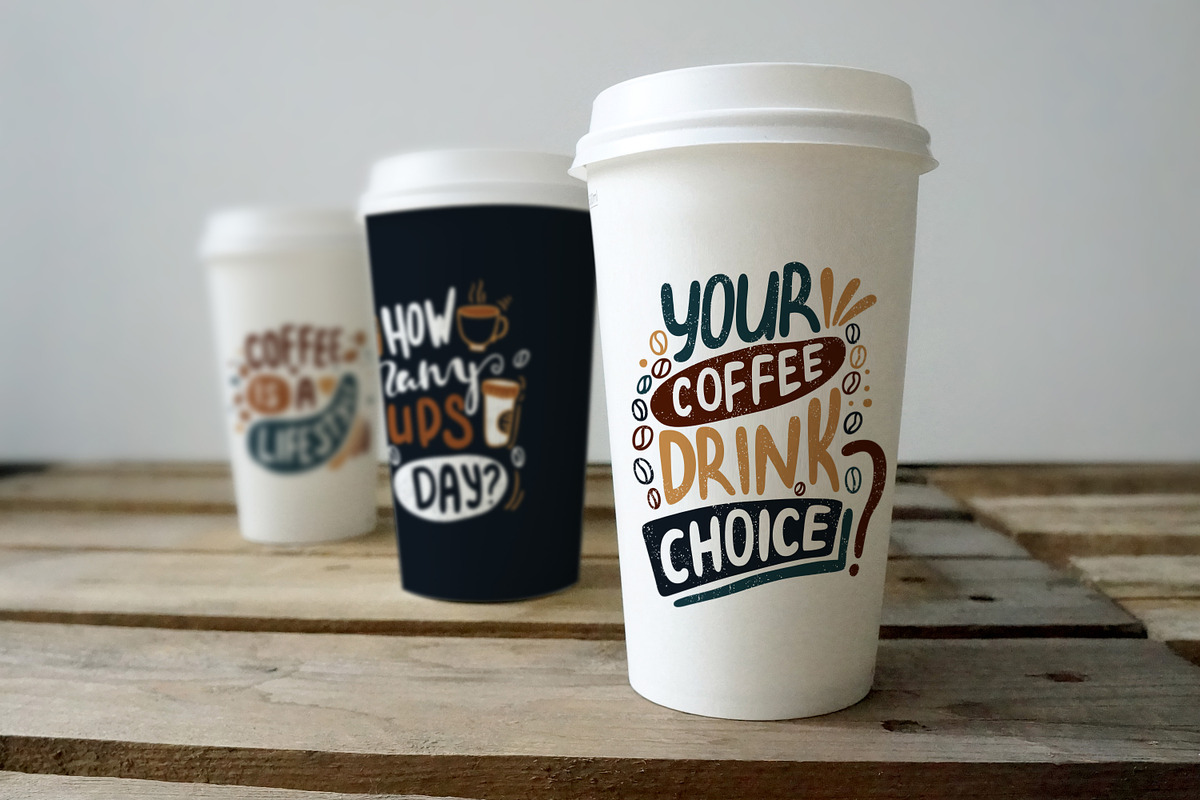 Handdrawn Coffee Quotes. Lettering., a Card Template by Wewhitelist (Photo 5 of 8)