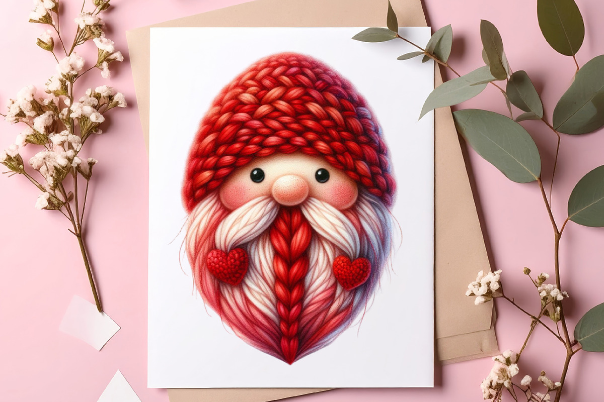 Yarn Crochet Valentines Gnome PNG, an Illustration by SinaCreation (Photo 5 of 11)