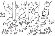 Outline cartoon kids illustration, an Illustration by Bubert Art (Thumbnail 23 of 33)