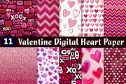 valentine digital heart paper, an Illustration by CreationArt (Thumbnail 1 of 3)