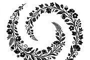 50 Elegant Floral Leaf Spiral Frame, a Decorative Illustration by Amazin_art (Thumbnail 8 of 39)