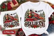 Believe North Pole Train Png, a Seasonal Illustration by Watercolor design (Thumbnail 2 of 3)