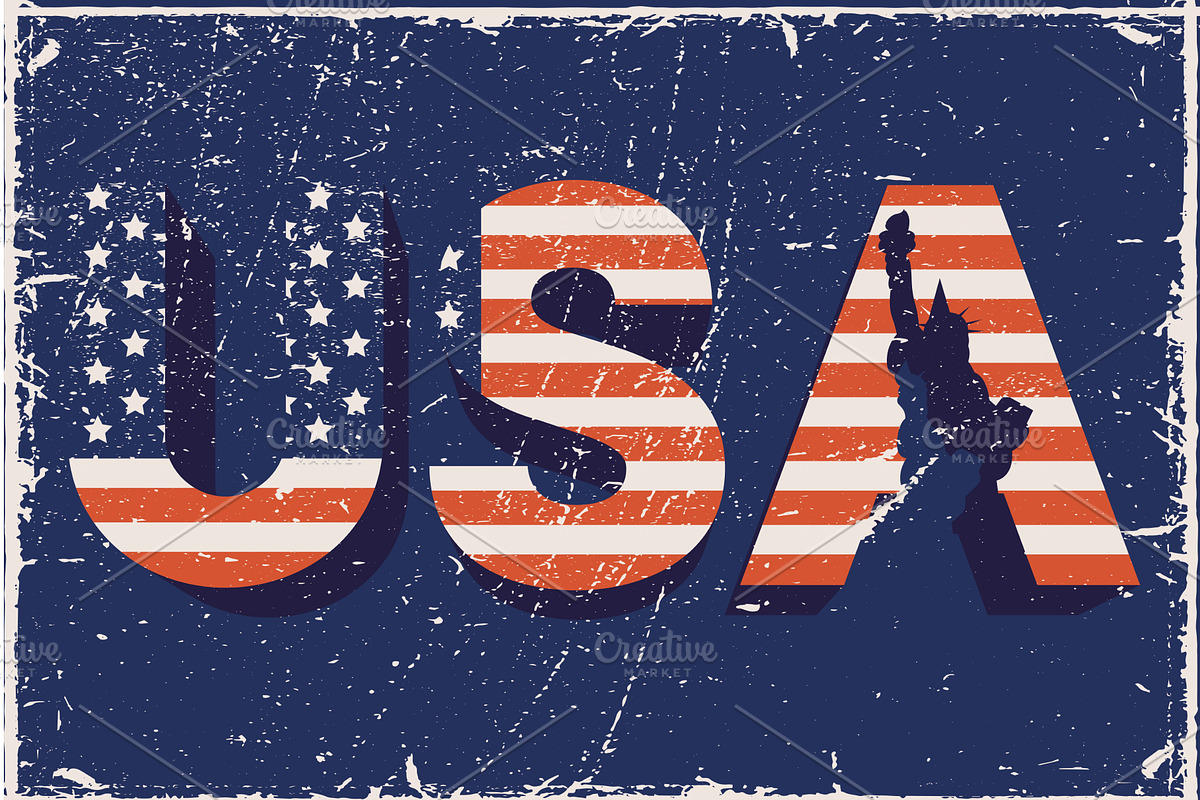 usa word with flag, an Object Illustration by studiogstock