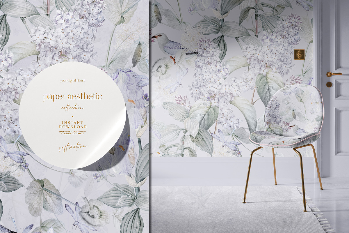 Lilac Pastel Spring Flower Pattern, a Pattern Graphic by paper aesthetic (Photo 8 of 8)