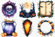 Watercolor Spooky Halloween Frames, an Illustration by Canvas Craft (Thumbnail 4 of 8)