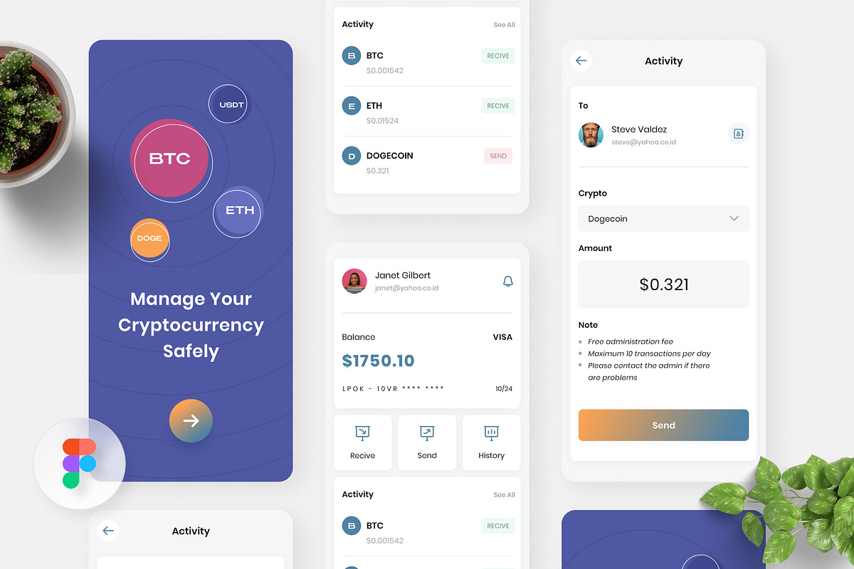 Cryptopedia - Crypto Wallet App, an UI Kit Template by Panen Creative (Photo 1 of 3)