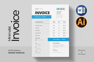 Clean Invoice | Word, a Stationery Template by Pixelpick