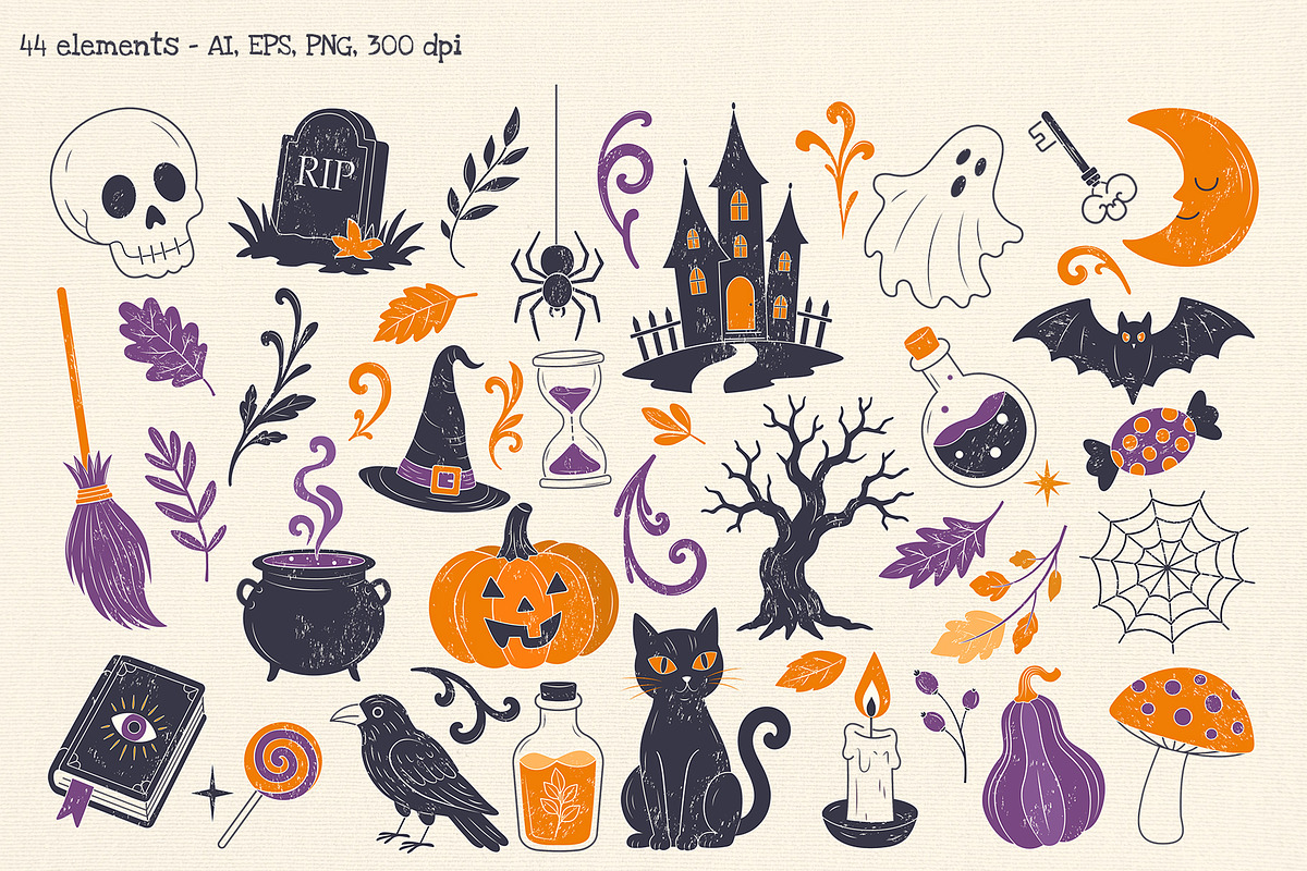 Mystical Halloween Vector Clipart, a Seasonal Illustration by Hanna's ArtLab (Photo 3 of 6)