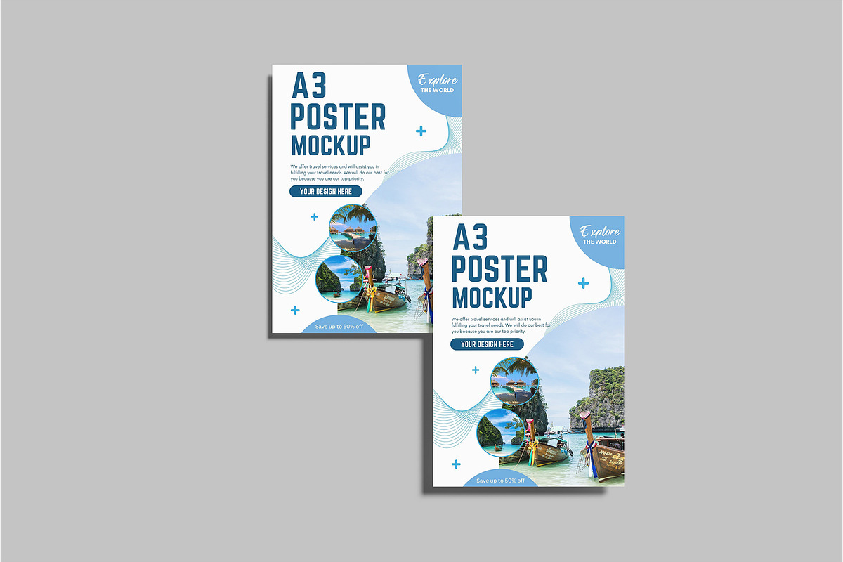 A3 Poster Mockup, an Advertising Mockup by Bangdastudio (Photo 1 of 7)