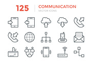 125 Communication Vector Icons, an Outline Icon by Vectors Market (Thumbnail 1 of 3)