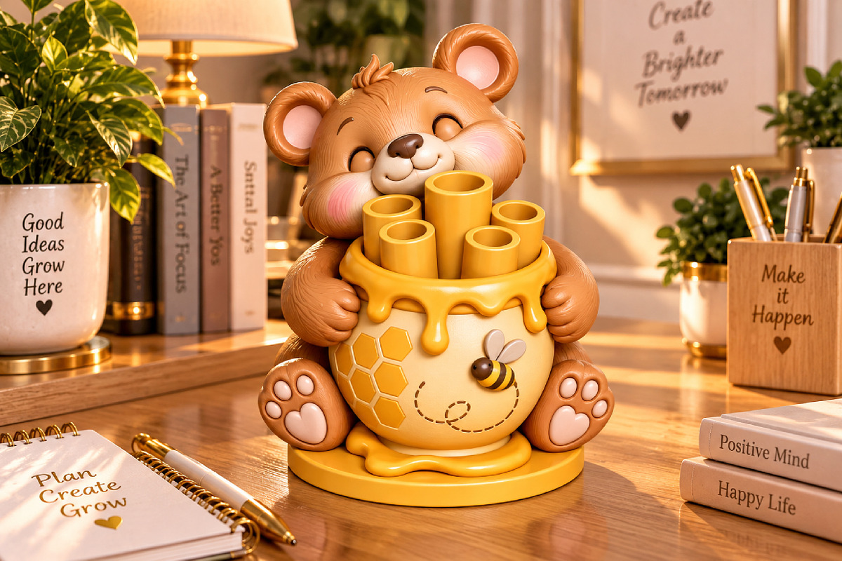 Bear Pencil Holder 3D Print STL, an Animal 3D Model by Creative Art (Photo 2 of 4)