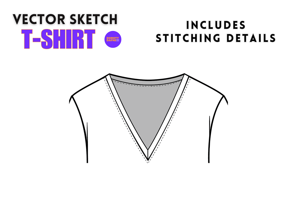 V-Neck Long Sleeve T-Shirt, an Apparel Mockup by Doroty Dafne Designs (Photo 4 of 7)