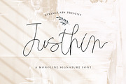 Justhin - Monoline Script Font, a Script Font by StringLabs (Thumbnail 1 of 7)