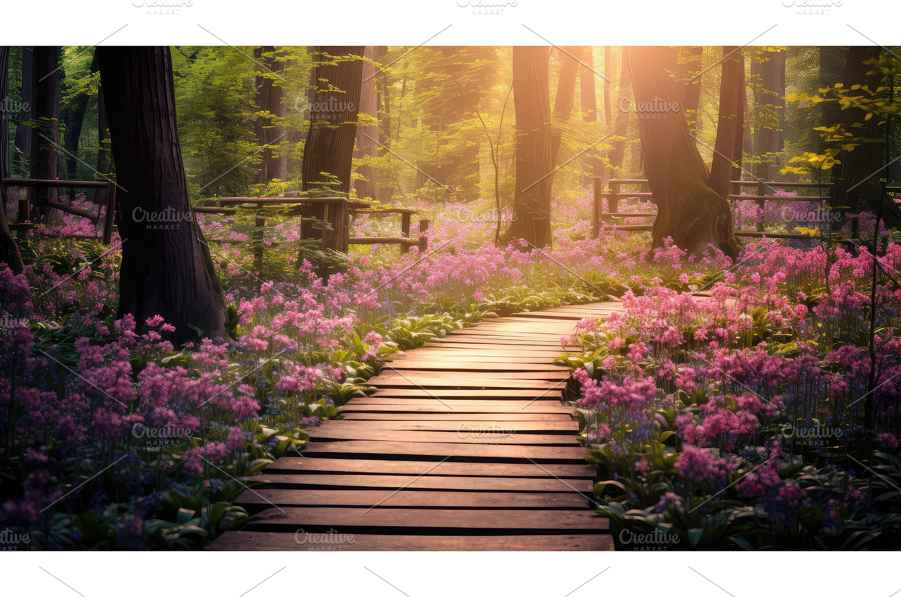 summer flower wooden forest sun ai, a Nature Photo by pikepicture