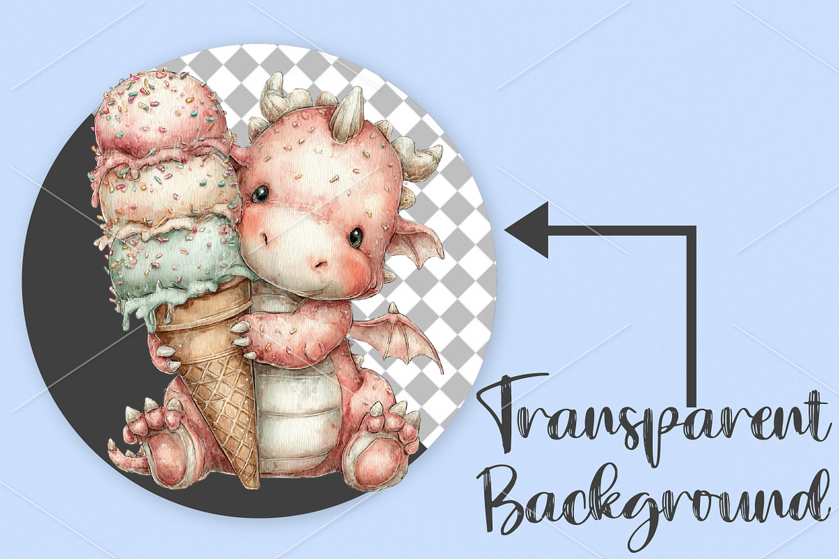 Quirky Baby Dragon Licking Clipart, a Seasonal Illustration by Canvas Craft (Photo 2 of 7)