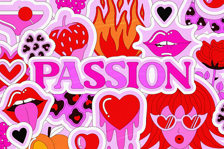 Passion - Bright Love Collection, a Decorative Illustration by Leila Divine