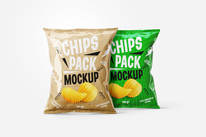 Potato Chips Package Mockup Set