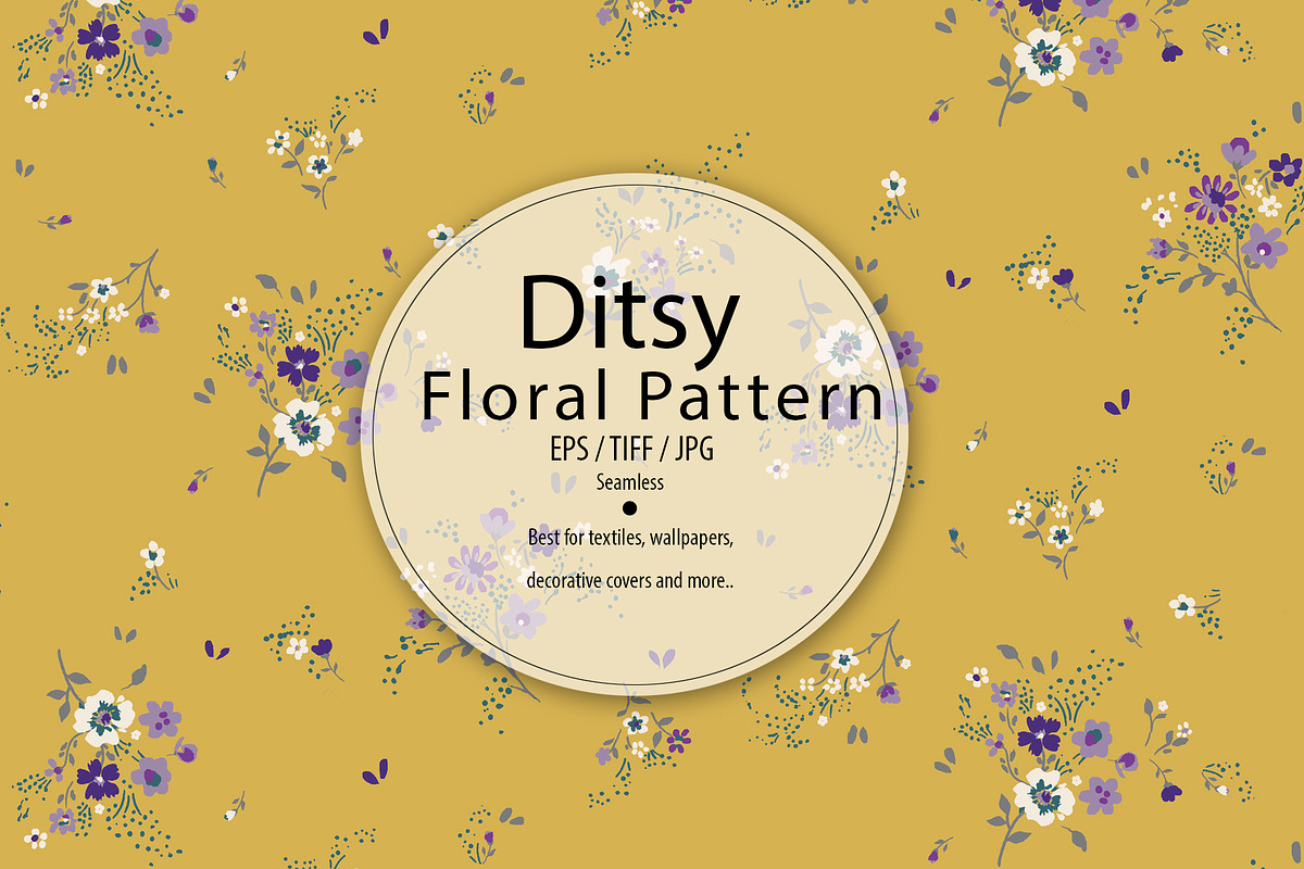 Seamless Ditsy Floral Pattern, a Pattern Graphic by IndiPixi
