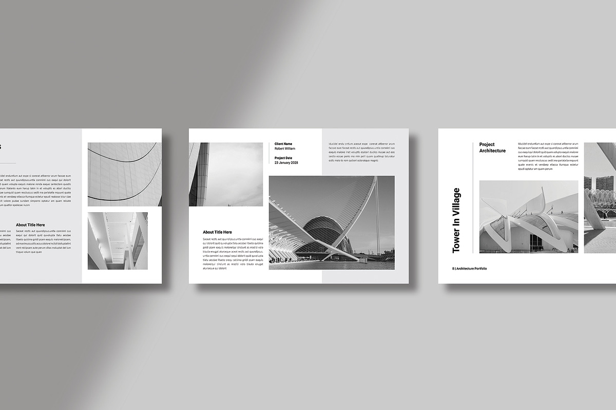 Architecture Portfolio Template, a Brochure Template by Spark_Creative (Photo 3 of 7)