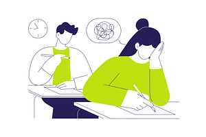Stressed at the exam isolated, an Education Illustration by Visual Generation